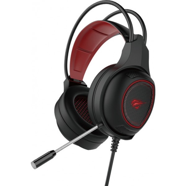 Havit Gaming Ενσύρματα Ακουστικά Gamenote Red LED Headset USB 3.5mm - Μαύρο/Κόκκινο (H2239D)