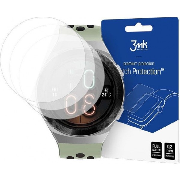 3MK Γυαλί Προστασίας Flexible Huawei Watch GT 2e (46mm) Tempered Glass 7H AntiCrash / AntiShock (3τμχ)