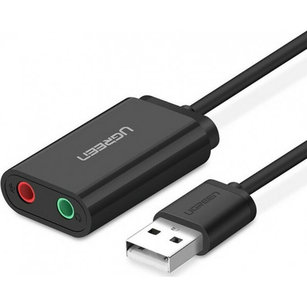 Ugreen 30724 - Εξωτερική USB κάρτα ήχου με Mic - Μαύρο