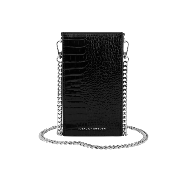 IDEAL OF SWEDEN τσαντάκι Ella Phone Pouch Glossy Black Croco IDPPSS21-274