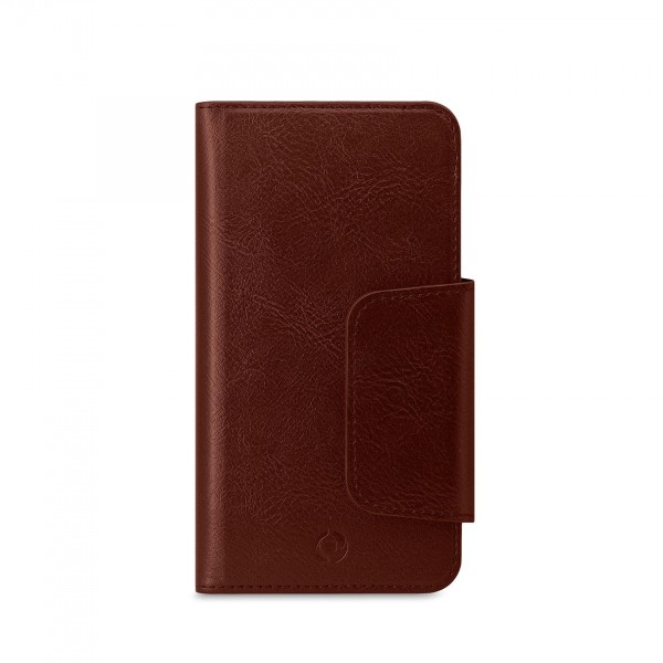 Celly Θήκη Wallet Duomo με Μαγνήτη για Smartphone έως 5.8" Καφέ DUOMOXLBR