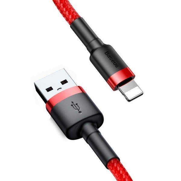 Baseus Καλώδιο Cafule Braided USB / Lightning QC3.0 1.5A 2m - Baseus - Κόκκινο - Lightning CALKLF-C09