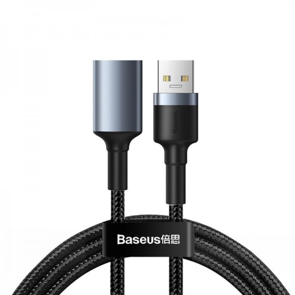 Baseus Cafule durable nylon cable cord extension USB 3.0 (male) / USB 3.0 (female) 2 A 1 m gray CADKLF-B0G