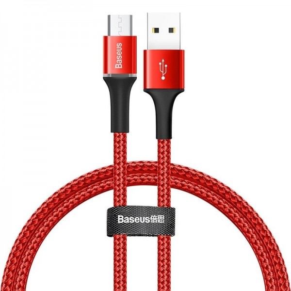 Baseus Halo Καλώδιο USB σε micro USB 3A 1μ – Κόκκινο CAMGH-B09
