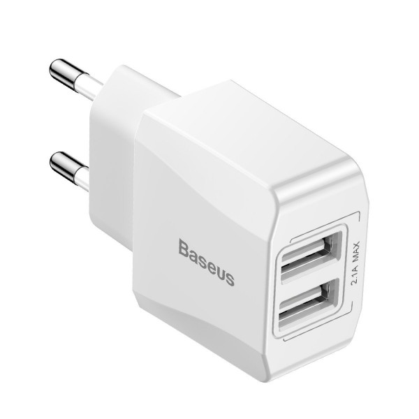 Baseus 2x USB Wall Charger Λευκό (Mini Dual-U) CCALL-MN02