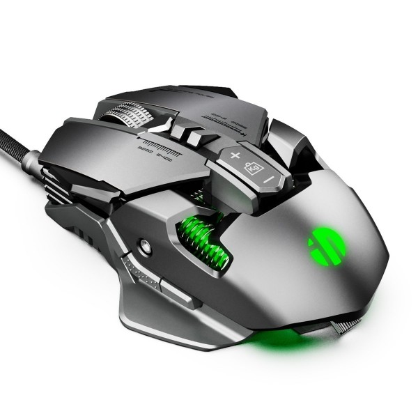 Inphic Gaming Ποντίκι Ενσύρματο Ασημί Πράσινο PG1