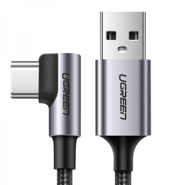 Ugreen Καλώδιο Φόρτισης USB-A σε Type C Γωνιακό 3A 1m Γκρι 50941