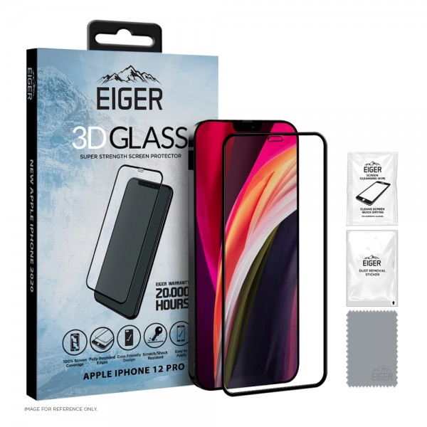 Eiger 3D GLASS Προστασία Οθόνης iPhone 12/12 Pro EGSP00622