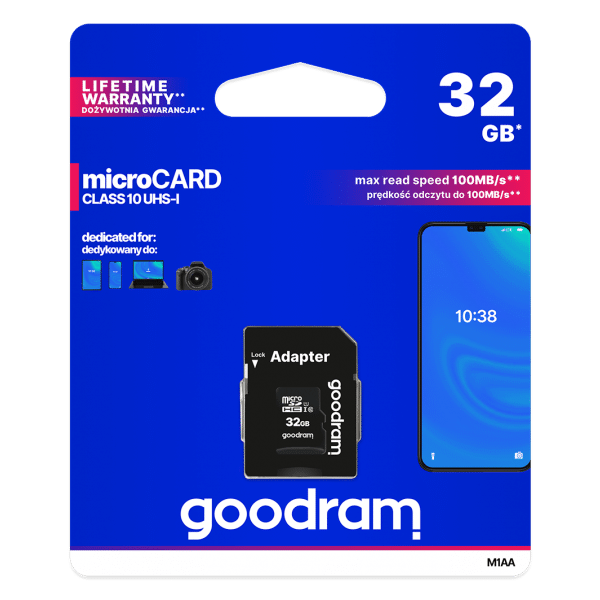 Goodram κάρτα μνήμης M1AA microSDHC UHS-1, 32GB, Class 10
