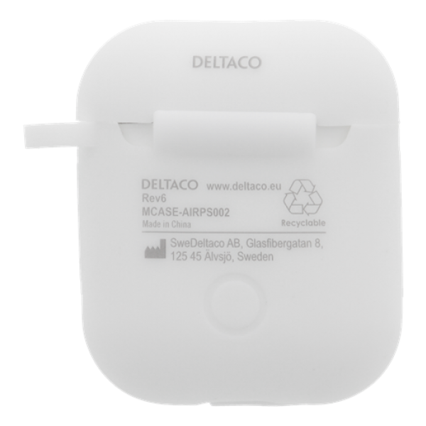Deltaco AirPods silikone cover, hvid MCASE-AIRPS002