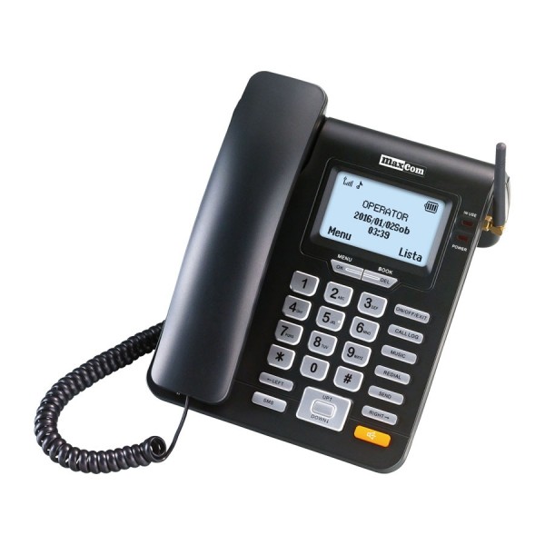 Maxcom Τηλέφωνο GSM Γραφείου Υποδοχή SIM Αποστολή και Λήψη SMS Ραδιόφωνο Μαύρο MM28D