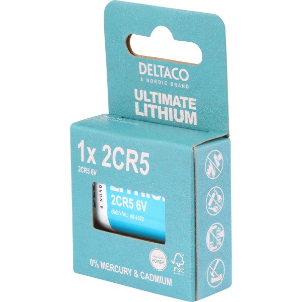 DELTACO Ultimate Μπαταρία Λιθίου 6V 2CR5 1 τεμάχιο Οικολογική FSC Συσκευασία ULT-2CR5-1P