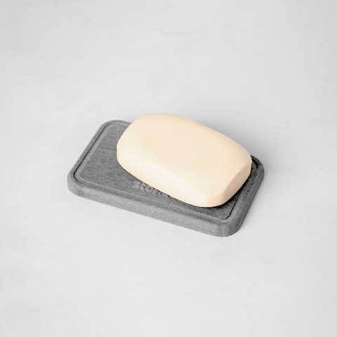 Stonea Σαπουνοθήκη από Διατομίτη ONYX SOAP HOLDER 8x13x0.9xm σε Χρώμα Σκούρο Γκρι STO-SOAP-ONY