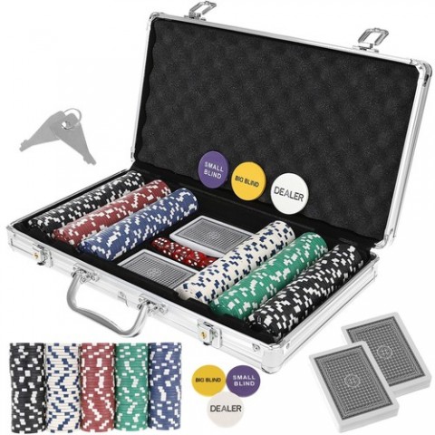 Σετ 300 Μάρκες Poker σε Βαλίτσα με 2 Τράπουλες και 5 Ζάρια 00009554