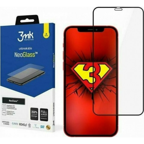 3MK προστατευτικό τζάμι Neo Tempered Glass Black (iPhone 12 / 12 Pro)