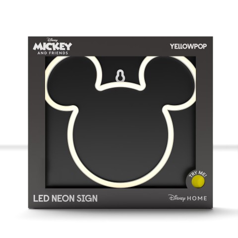 Yellowpop Διακοσμητικό Φωτιστικό Τοίχου LED Neon Disney Mickey Ears 22.8X20cm USB A Cable YPDI-MIN-MIC