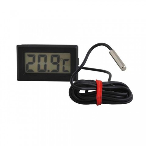 Ψηφιακό Θερμόμετρο Εσωτερικού/Εξωτερικού Χώρου με Οθόνη LCD & Αισθητήρα με Καλώδιο 1m 00000488