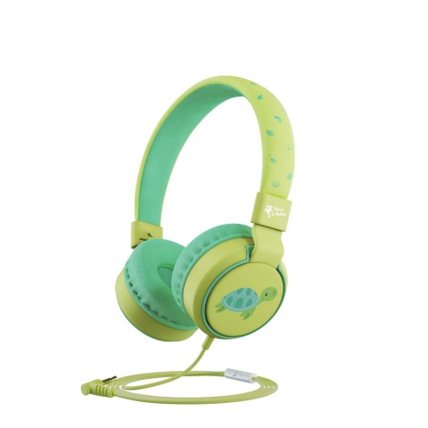 Planet Buddies Ενσύρματα Παιδικά Ακουστικά Κεφαλής Turtle V2 Recycled Μέγιστης Έντασης 85 dB Πράσινο 52863