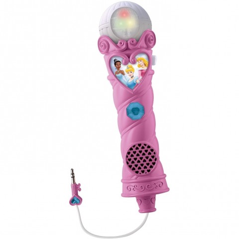eKids Disney Princess Ασύρματο Μικρόφωνο Karaoke για παιδιά με ενσωματωμένη μουσική, φωτισμό, Sound Effects (DP-070) (Ροζ)