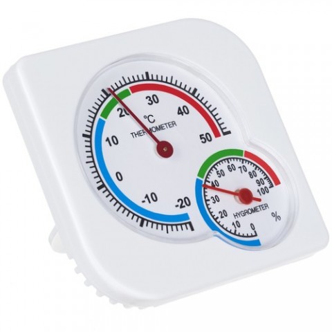 Αναλογικό Θερμόμετρο και Υγρασιόμετρο Λευκό 00000132