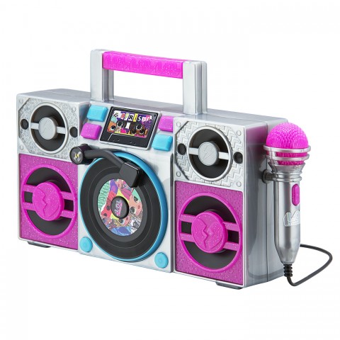 eKids LOL! Surprise Remix Boombox Karaoke & Μικρόφωνο για παιδιά με ενσωματωμένη μουσική, φωτισμό, Sound Effects (LL-115)  (Μωβ/Ασημί)