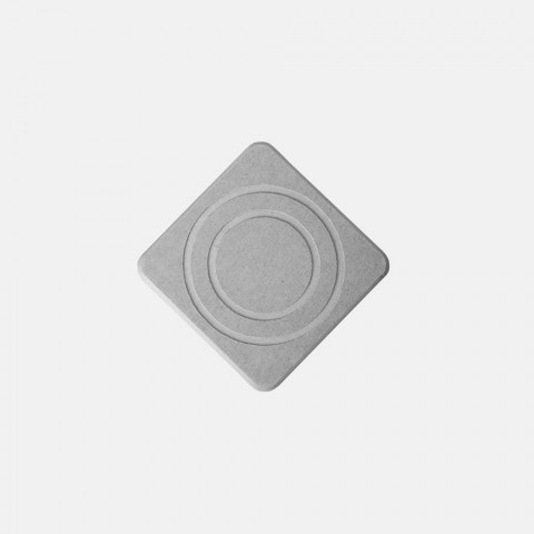 Moonstone Σουβέρ Τετράγωνο από Διατομίτη ALBA 9.8x9.8x0.9cm Ανοιχτό Γκρι MOO-COASTALBA-GY
