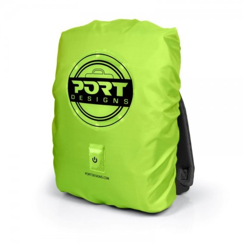 Port Designs Αδιάβροχο Κάλυμμα Τσάντας Πλάτης Be VISIBL με LED Επαναφορτιζόμενο Κίτρινο 180113