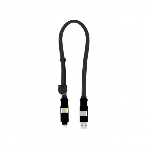 Rolling Square Καλώδιο Φόρτισης 6in1 inCharge XL USB-A Type C Micro USB Lightning 100W 30cm Μαύρο XLS01R