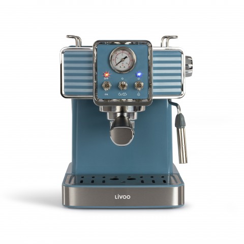 LIVOO Καφετιέρα Espresso 1,5L 1350W 15 bar Ρετρό Μπλε DOD174
