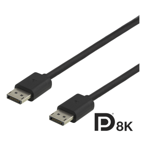 Deltaco Καλώδιο DisplayPort 1.4 Αρσενικό σε DisplayPort 1.4 Αρσενικό 1m Μαύρο DP8K-1010