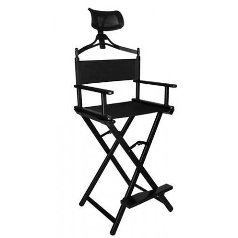 Καρέκλα Σκηνοθέτη/Μακιγιάζ Πτυσσόμενη Αλουμινίου με Προσκέφαλο 50x20x92.5 cm Μαύρη 00009957