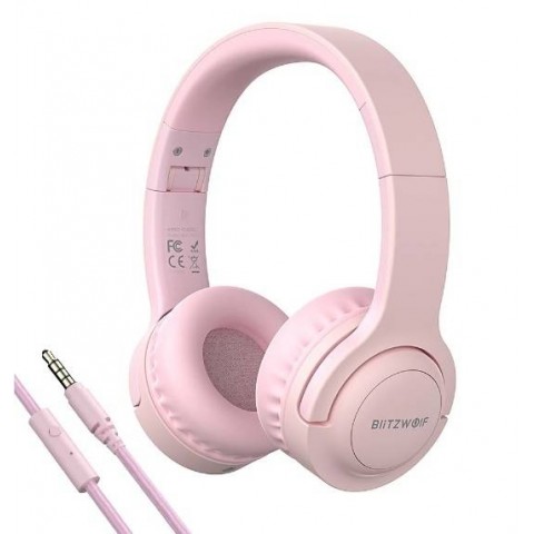BlitzWolf Ενσύρματα Ακουστικά 3.5mm Over Ear Ροζ BW-PCE Pink