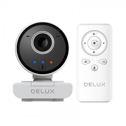 Delux Intelligent Webcam Full HD 30 fps 2MP με Μικρόφωνο και Tracking Λευκή DC07-W
