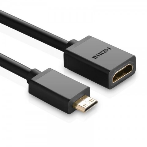 Ugreen Αντάπτορας HDMI Θηλυκό σε Mini HDMI Αρσενικό 4K 60Hz Ethernet HEC ARC audio 32 channels 22 cm Μαύρο 20137