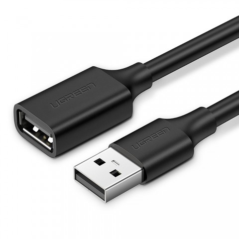 Ugreen Καλώδιο Επέκτασης USB-Α 2.0 Θηλυκό σε USB-A 0.5m Μαύρο US103 0313
