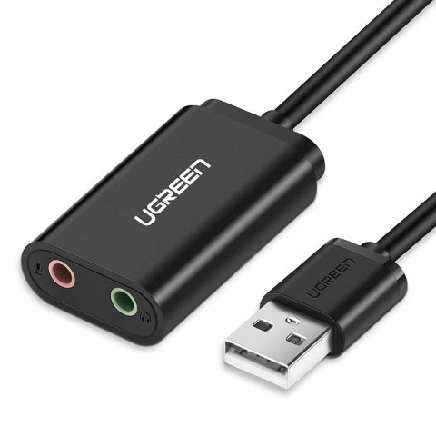 Ugreen Εξωτερική USB Κάρτα Ήχου 2.0 Μαύρη (30724)