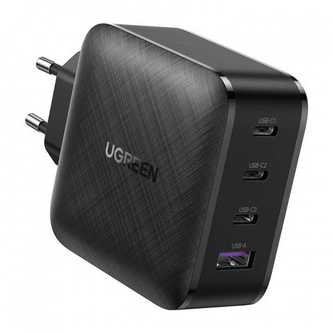 Ugreen Φορτιστής Χωρίς Καλώδιο CD224 Fast Charger PPS 65W 1x USB / 3x Type C QC 3.0 Power Delivery SCP FCP AFC Μαύρος 70774