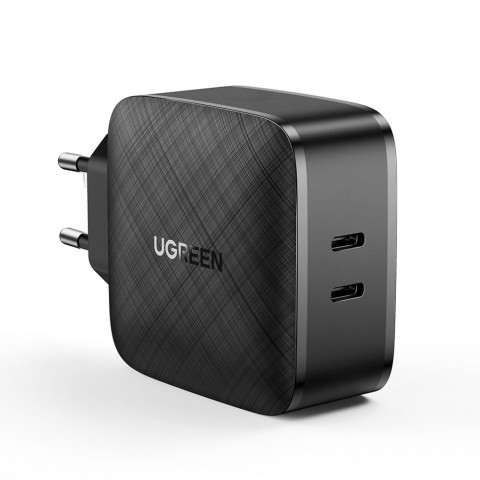 Ugreen Φορτιστής Χωρίς Καλώδιο 2x USB Type C 66W Power Delivery 3.0 Quick Charge 4.0+ black
