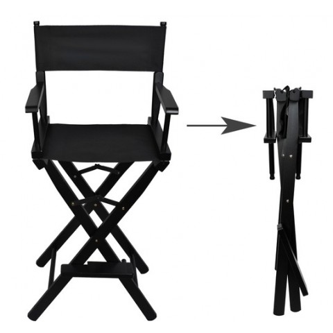 Καρέκλα Μακιγιάζ Πτυσσόμενη Ξύλινη 54x40x116cm Μαύρη 00009917