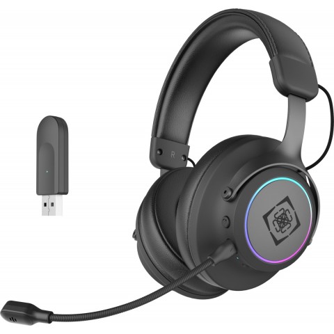 Deltaco Gaming Headset Ασύρματο USB DH440, 7.1 Surround Sound, Αφρός Μνήμης, RGB Μαύρο GAM-163