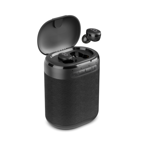 LEDWOOD VERSA Φορητό ηχείο nomad Speaker 5W + ακουστικά TWS LD-ST-6-BLK