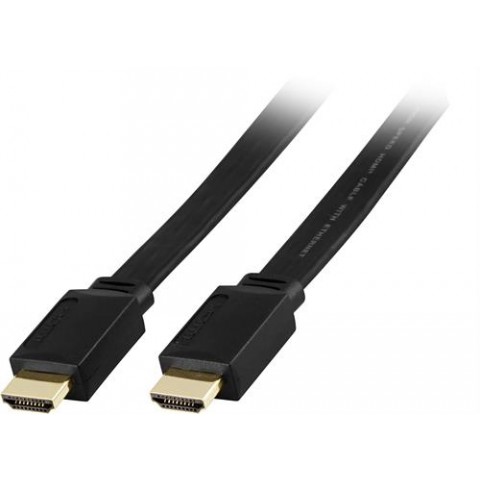 Deltaco Καλώδιο HDMI Αρσενικό σε HDMI Αρσενικό 1m Μαύρο HDMI-1010F-K