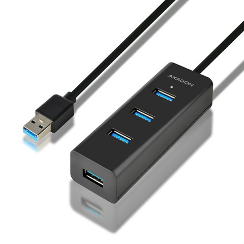 Axagon 4x USB3.0 Charging Hub 1.2m Cable, MicroUSB Charging HUE-S2BL