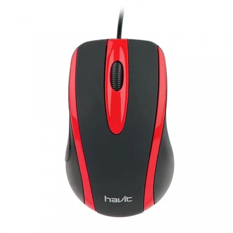 Havit Ενσύρματο Ποντίκι 1000DPI μαύρο κόκκινο