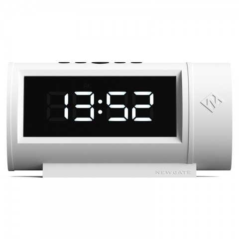 Newgate Ψηφιακό Ρολόι Επιτραπέζιο Pil LED με Ξυπνητήρι Λευκό SF0007CL-WH