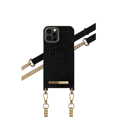 IDEAL OF SWEDEN θήκη λαιμού iPhone 12 Pro Max Jet Black Croco IDNCSS20-I2067-207