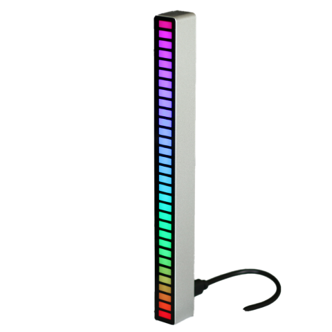 Inoleds Light of Throne Μπάρα Φωτισμού LED RGB Music Bar 2W με Αναγνώριση Φωνής Μαύρη/Ασημί INORGBMUSICBAR