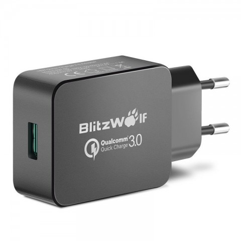 BlitzWolf Wall Adapter Φορτιστής USB BW-S5 18W 3A QC3.0 BW-S5 EU Black