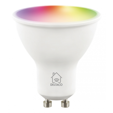 Deltaco Smart Home Λάμπα LED GU10 WiFI 5W RGB dimbar 220-240V Λευκή SH-LGU10RGB