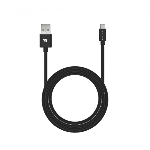 Baykron Καλώδιο Smart USB 2.0 male σε Type-C male Charge & Sync 5V 15W 3A Μαύρο 1.2m BKR-SL-TC-BLK1.2
